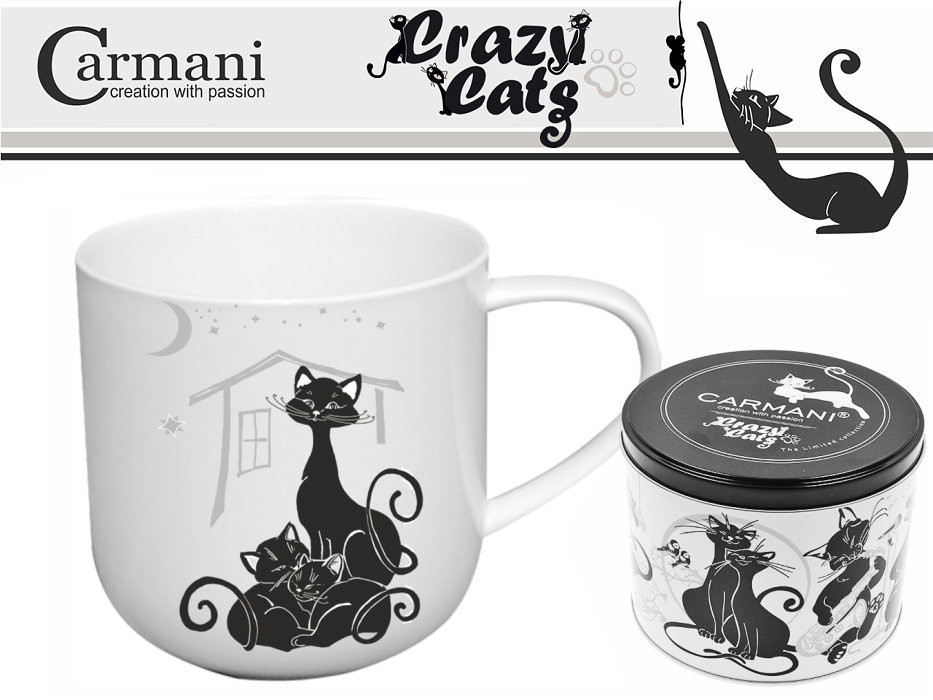 Hrnek velký porcelánový 500 ml v dárkovém balení The Crazy Cats