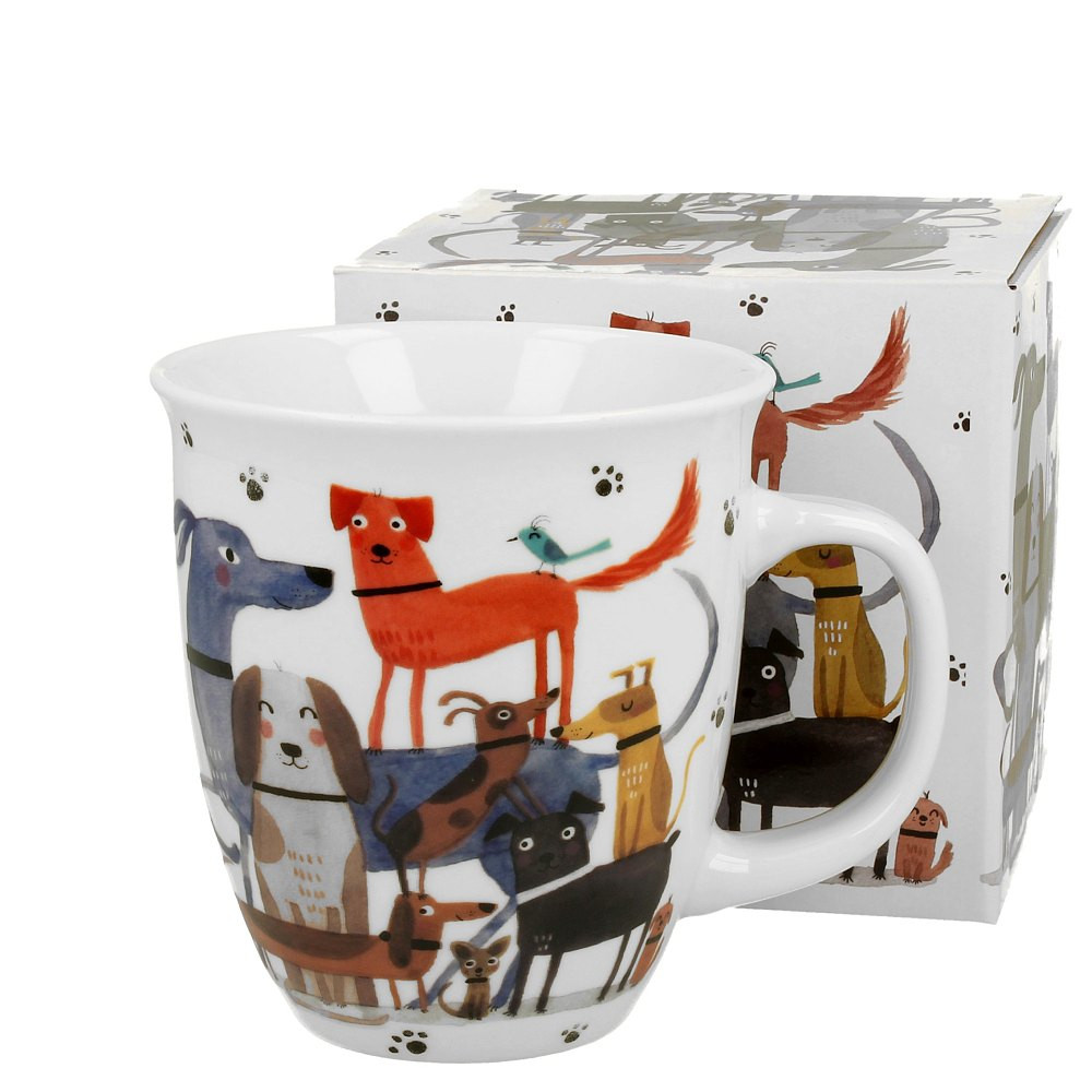 Velký porcelánový hrnek 600 ml se psy – Pejci na procházce