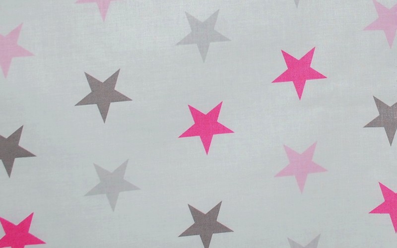 Bavlněné  plátno s motivem Hvězdičky růžové š.160cm