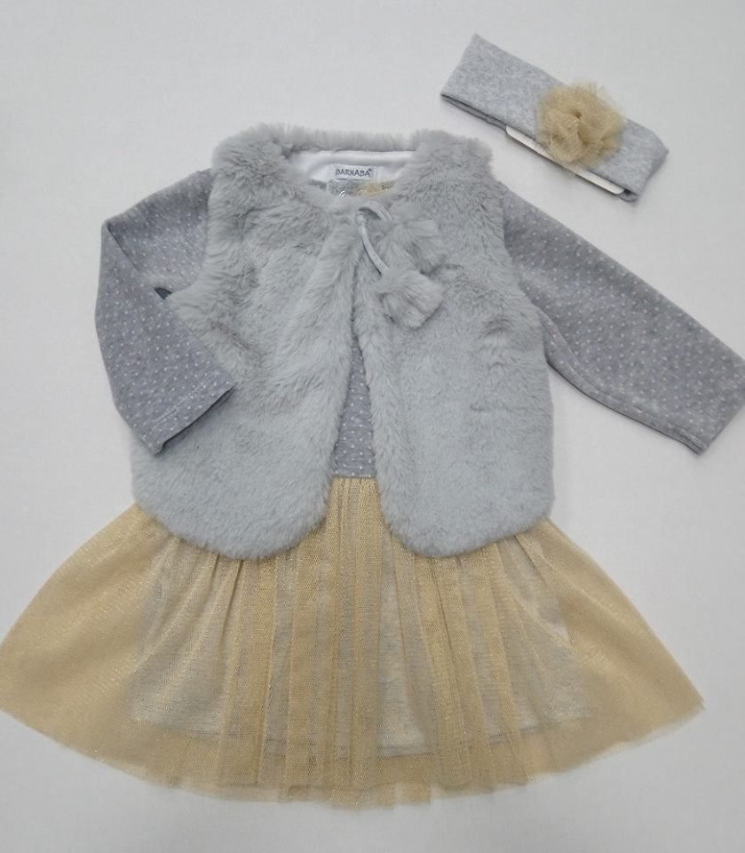 Dívčí kožíšková vesta Barnaba šedá