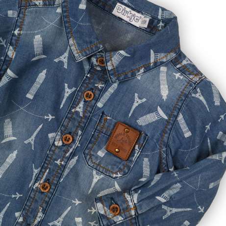 Dětská riflová košile Dirkje s potiskem