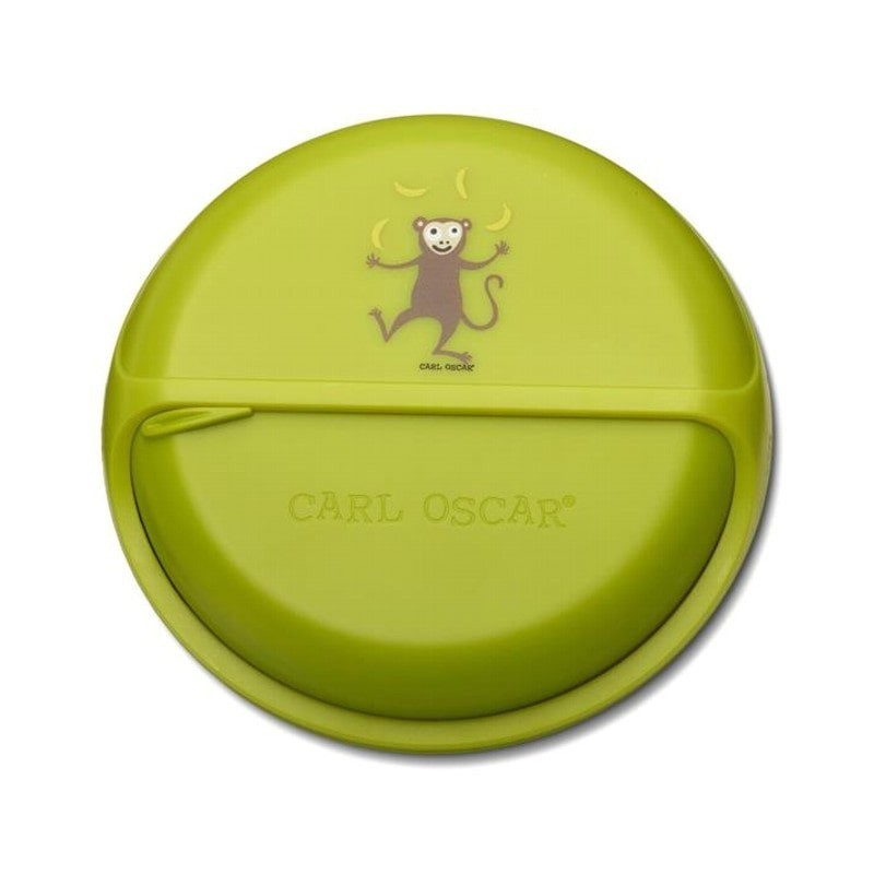 Carl Oscar Small SnackDISC 5komorový otočný zelený talíř na občerstvení - opička
