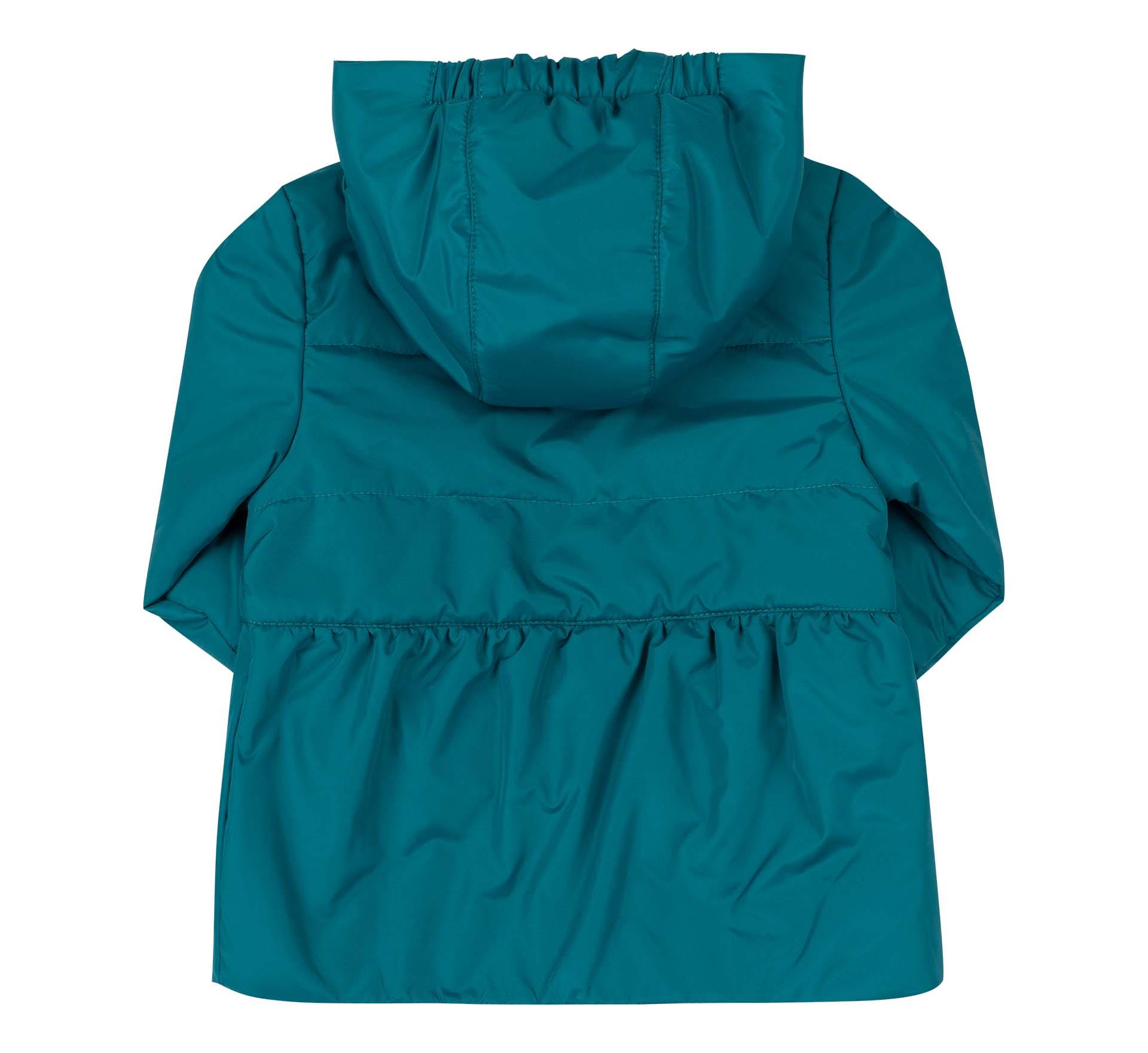 Podzimní vyteplená bunda s kapucí - tyrkysová vel.98