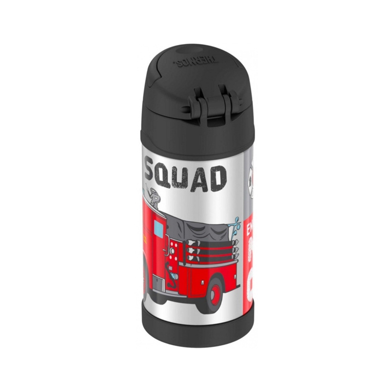 Dětská nerezová termoska THERMOS s brčkem hasiči