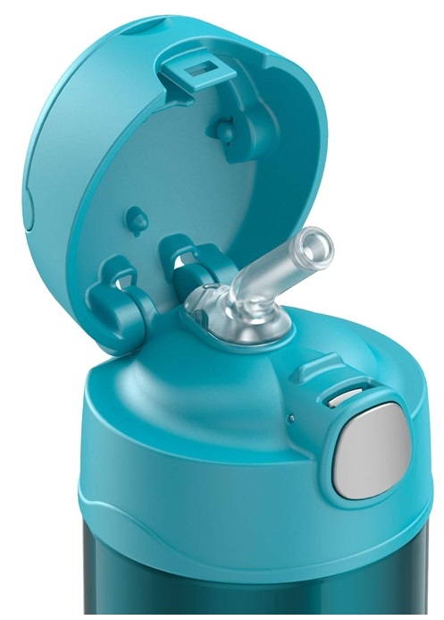 Dětská nerezová termoska THERMOS s brčkem tyrkysová