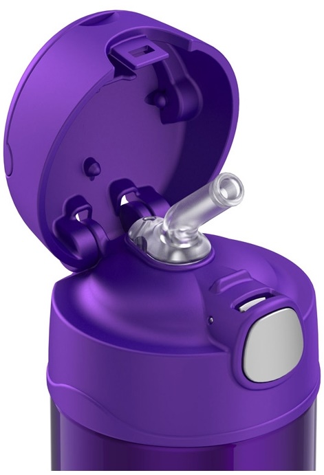Dětská nerezová termoska THERMOS s brčkem fialová 355ml