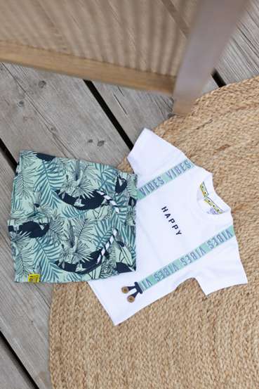 Komplet chlapecký zelené šle - VIBES - vel. 80