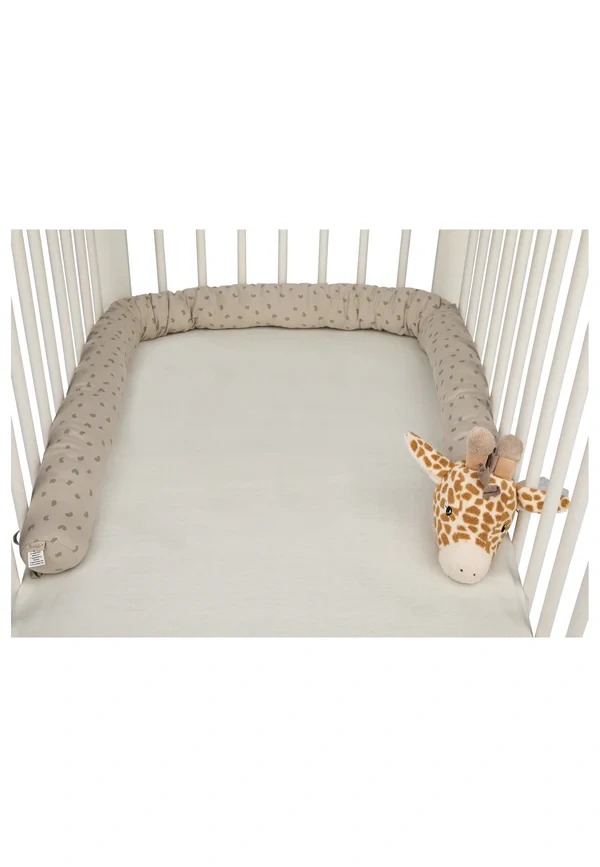 Ochranná luxusní Zábrana do Postýlky ŽIRAFA Kaya (180 cm) – Mantinel Šedý