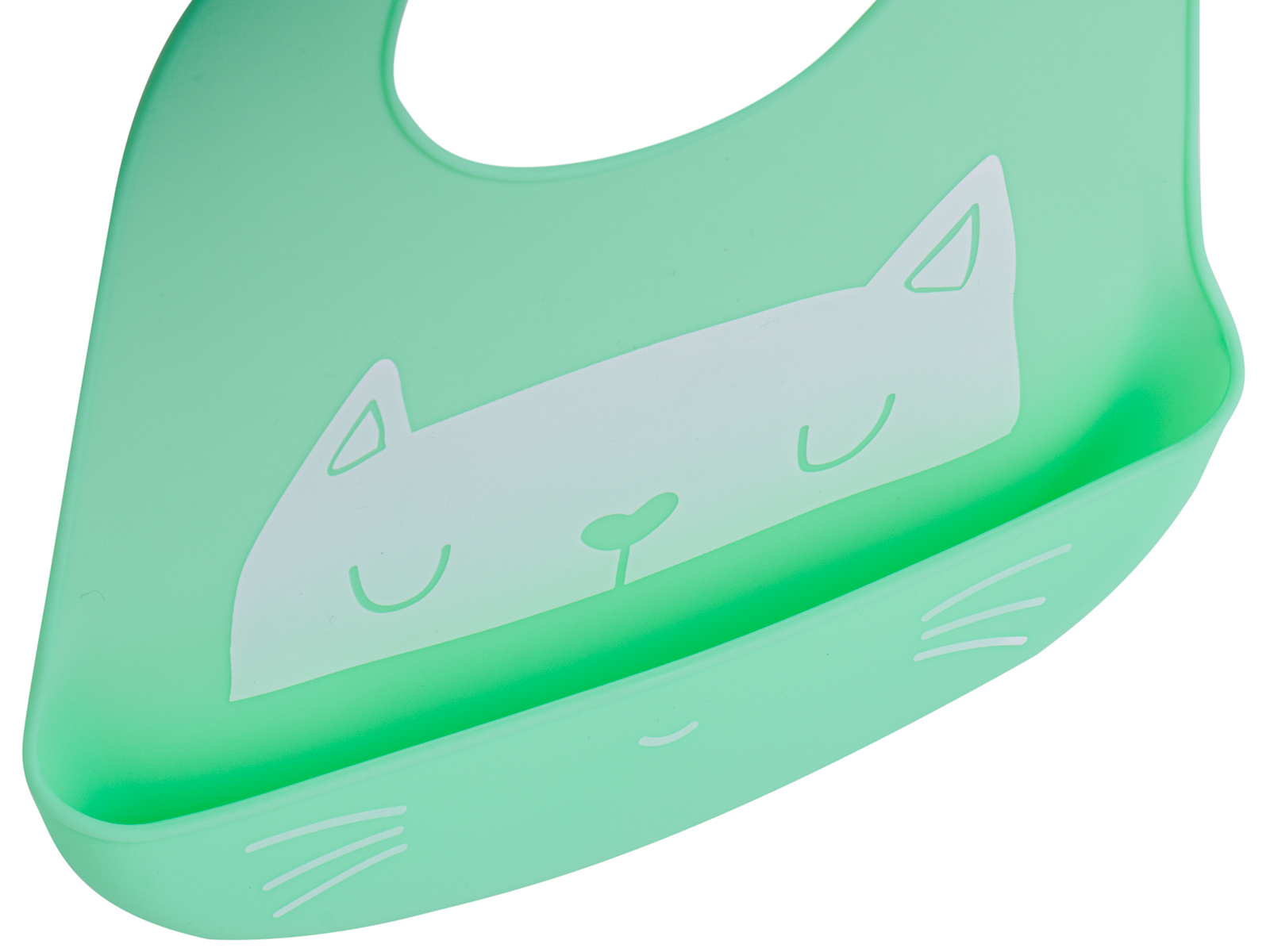 Silikonový bryndák KOČIČKA  - zelený