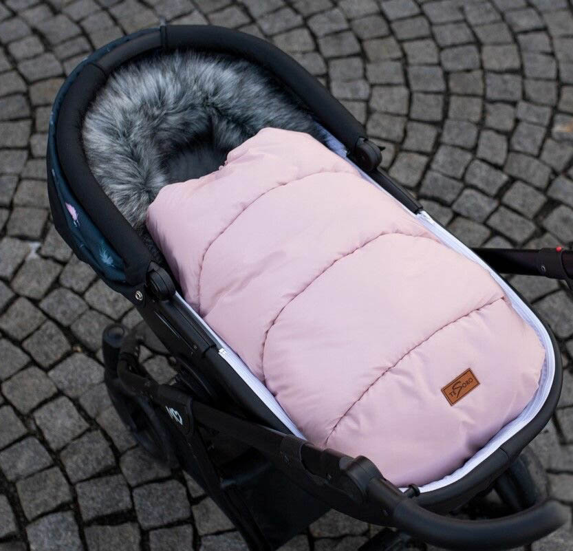 Zimní fusak Winter Fur s kožešinou - růžový