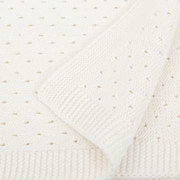 Deka pletená přízová ze 100% bavlny BimBi - bílá
