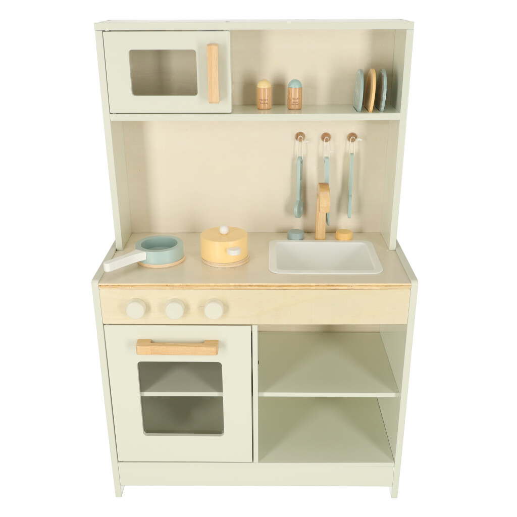 DŘEVĚNÁ KUCHYŇSKÁ LINKA MDF S NÁDOBÍM