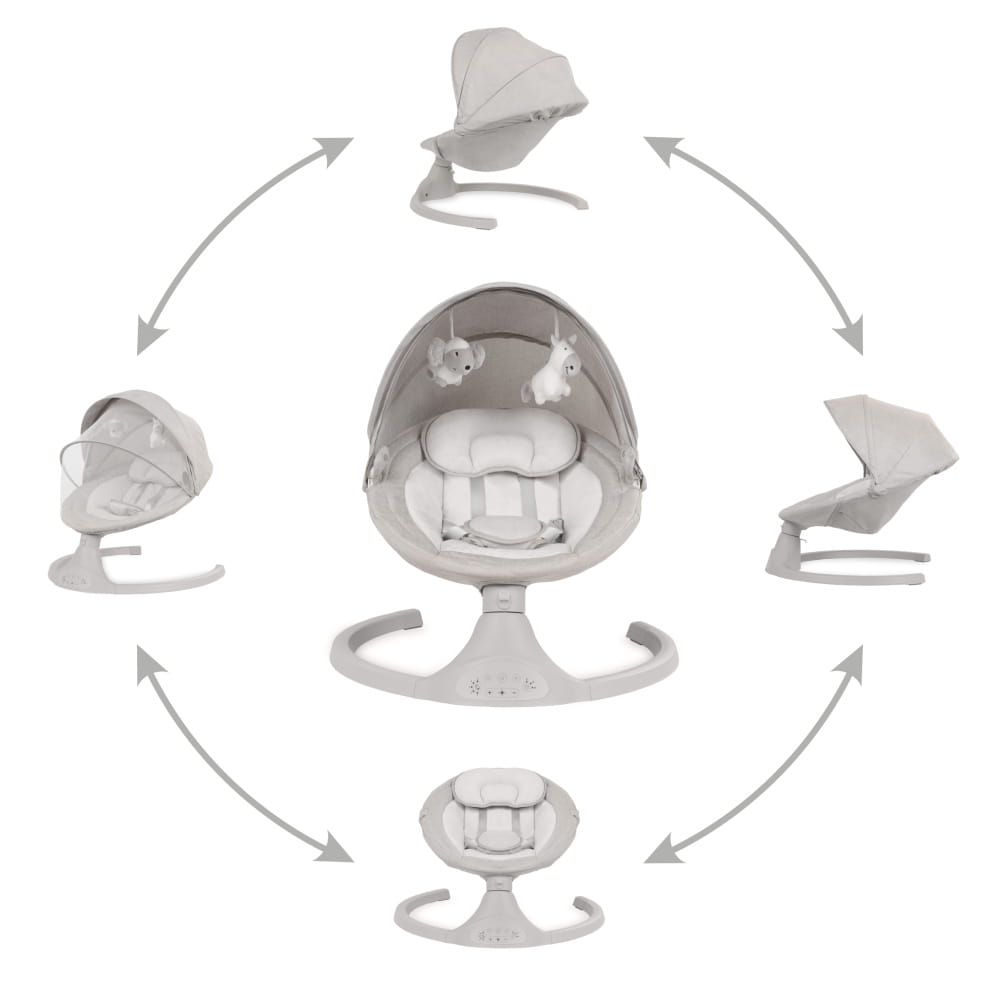 ELEKTRICKÉ houpátko KIDWELL LUXI 2v1 s moskytiérou a BLUETOOTH Light Melange