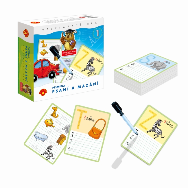 Vzdělávací hra Psaní a mazání 1 - PÍSMENKA