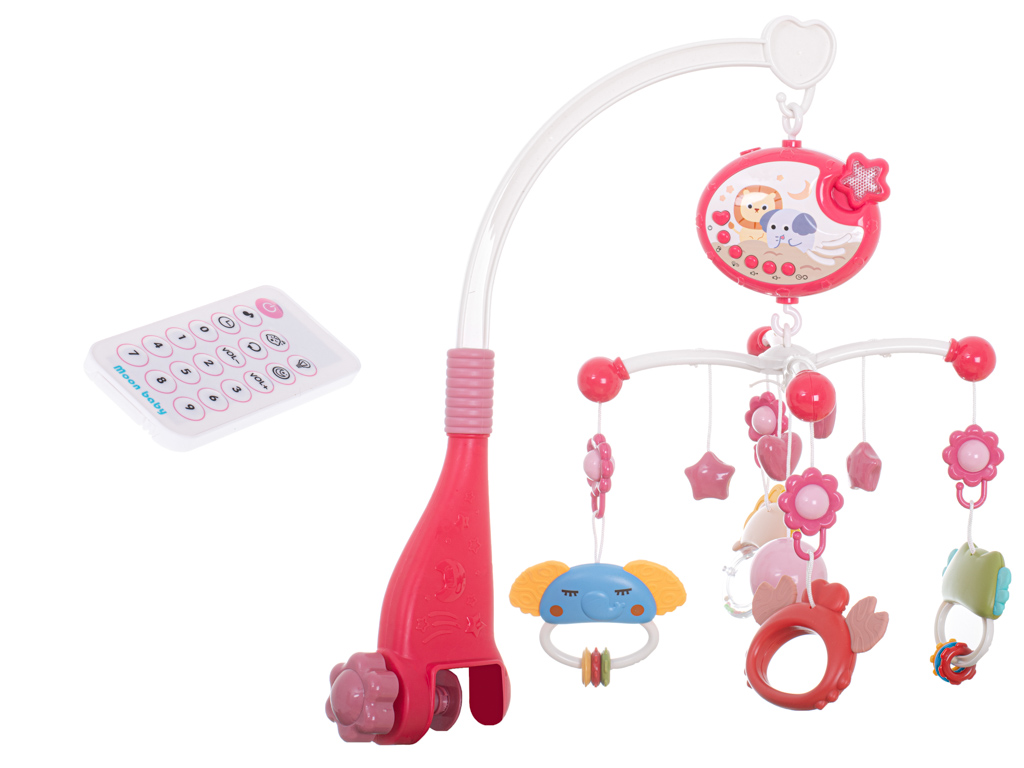 Kolotoč nad postýlku s projekcí a 40 melodiemi s dálkovým ovládáním -modrý