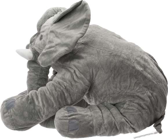 Plyšový slon velký 60cm kamarád na spinkání úžasně jemný samet - šedý