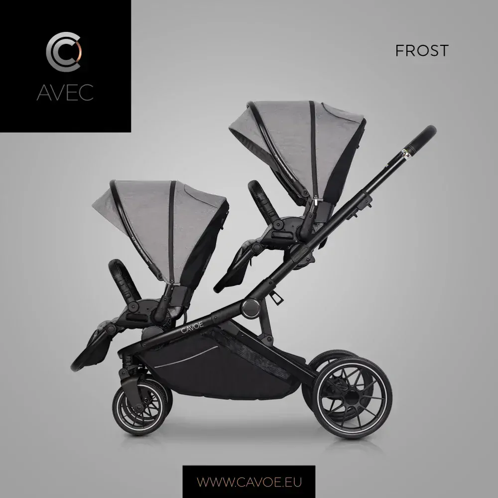 Kočárek pro dvojčata sourozenecký CAVOE Avec Frost