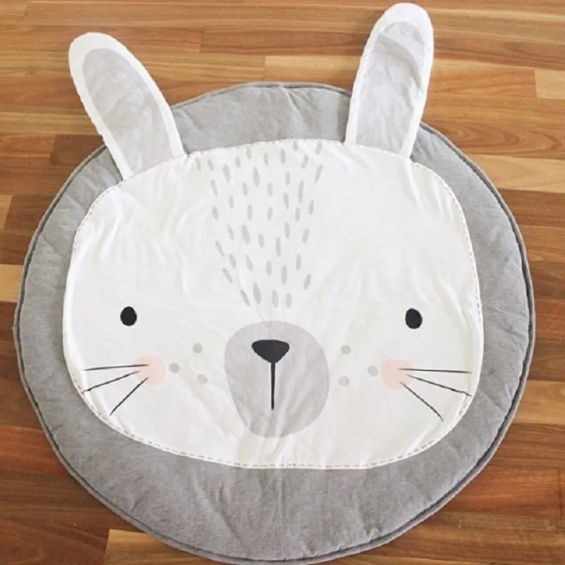 Hrací deka /podložka kulatá KRÁLÍČEK šedá 85cm