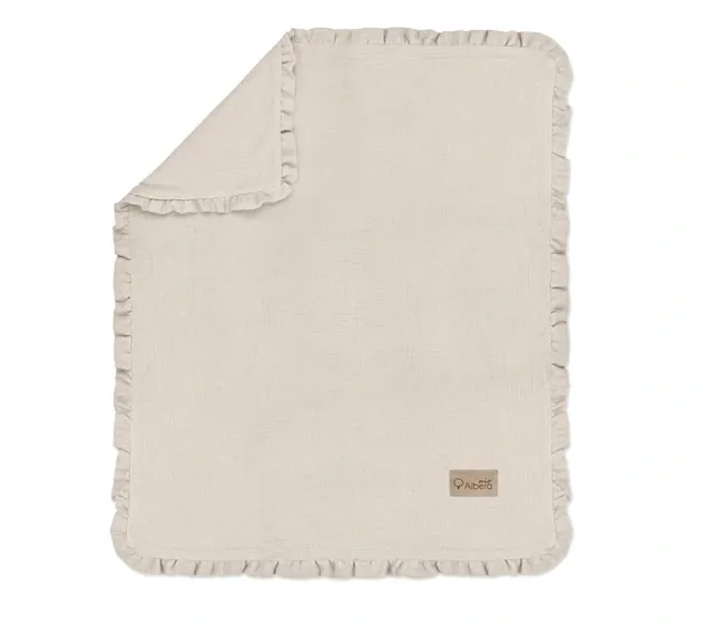 Mušelinová dvouvrstvá deka Albero s volánky béžová