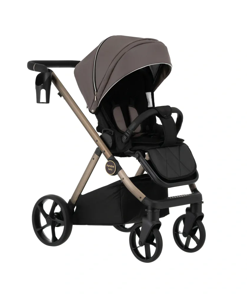 Travel system kočárek Paradise Baby RX 03 eco kůže hnědá