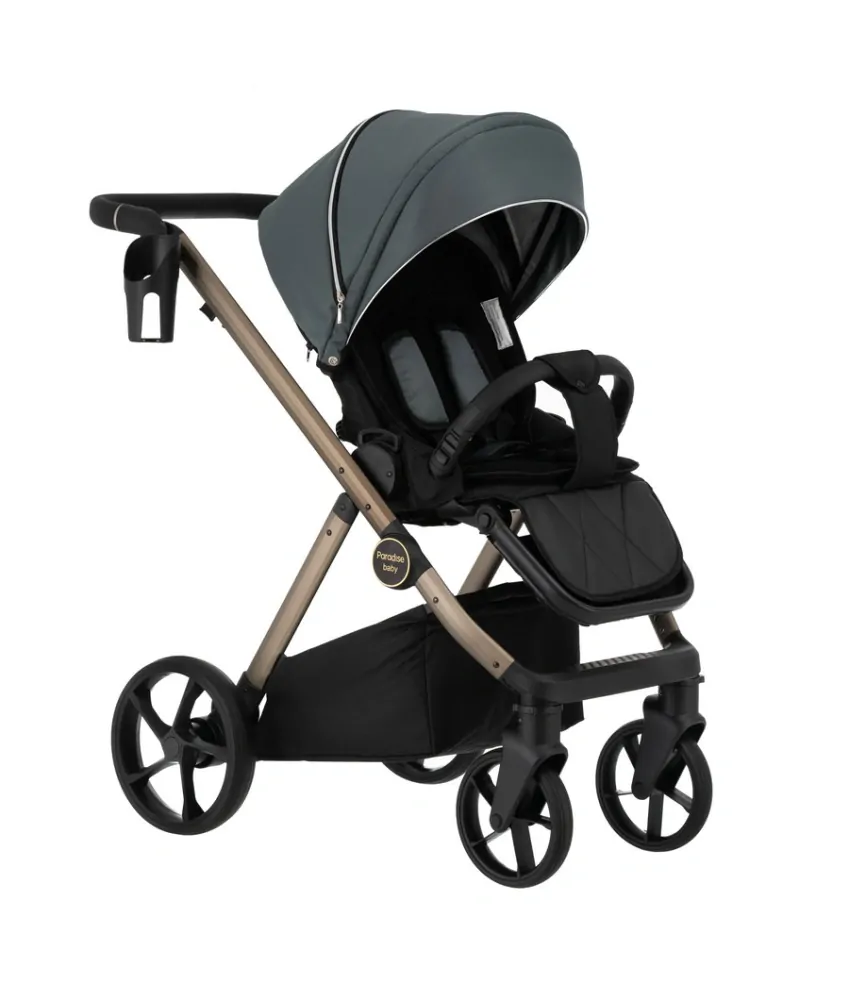 Travel system kočárek Paradise Baby RX 09 šedo-zelená