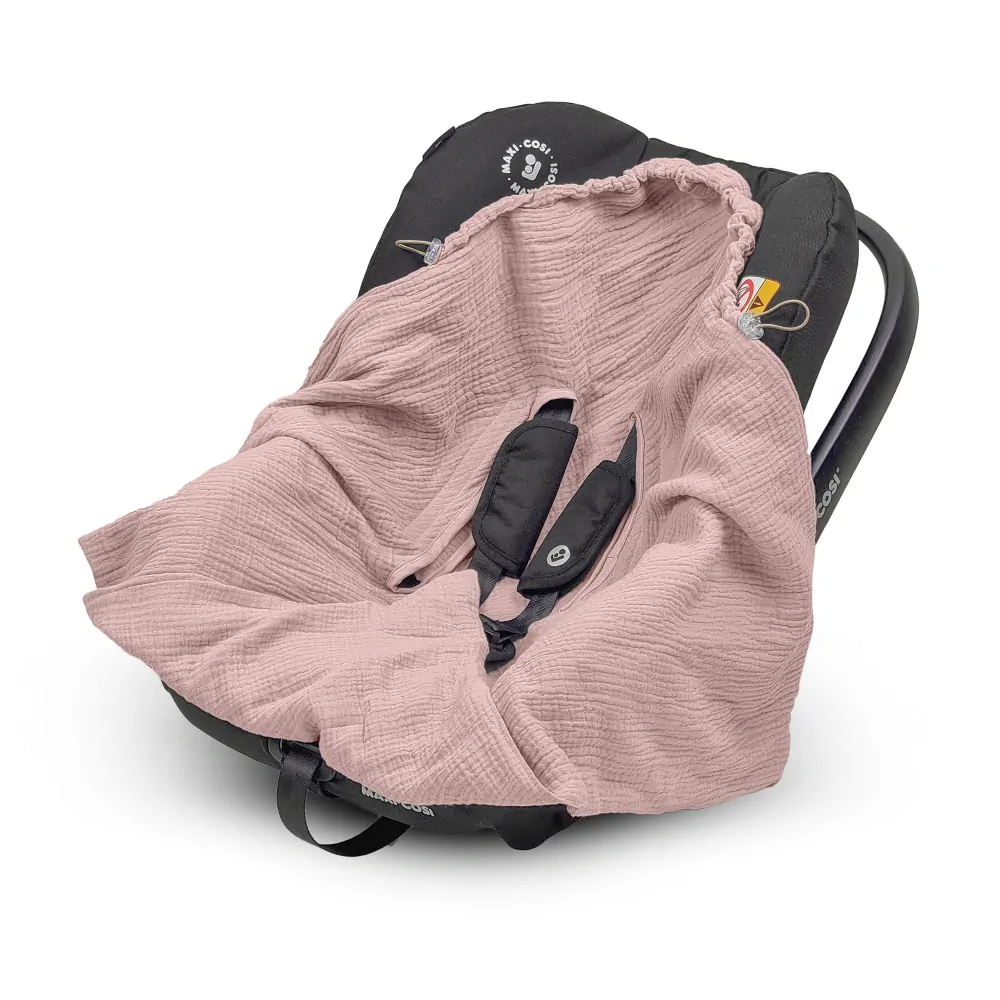 Zavinovací deka/ zavinovačka Albero mušelinová do autosedačky růžová