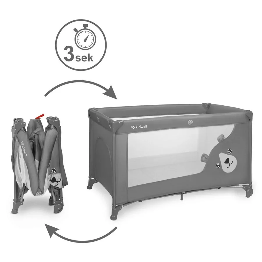 Cestovní postýlka KIDWELL BLISSY DUO grey