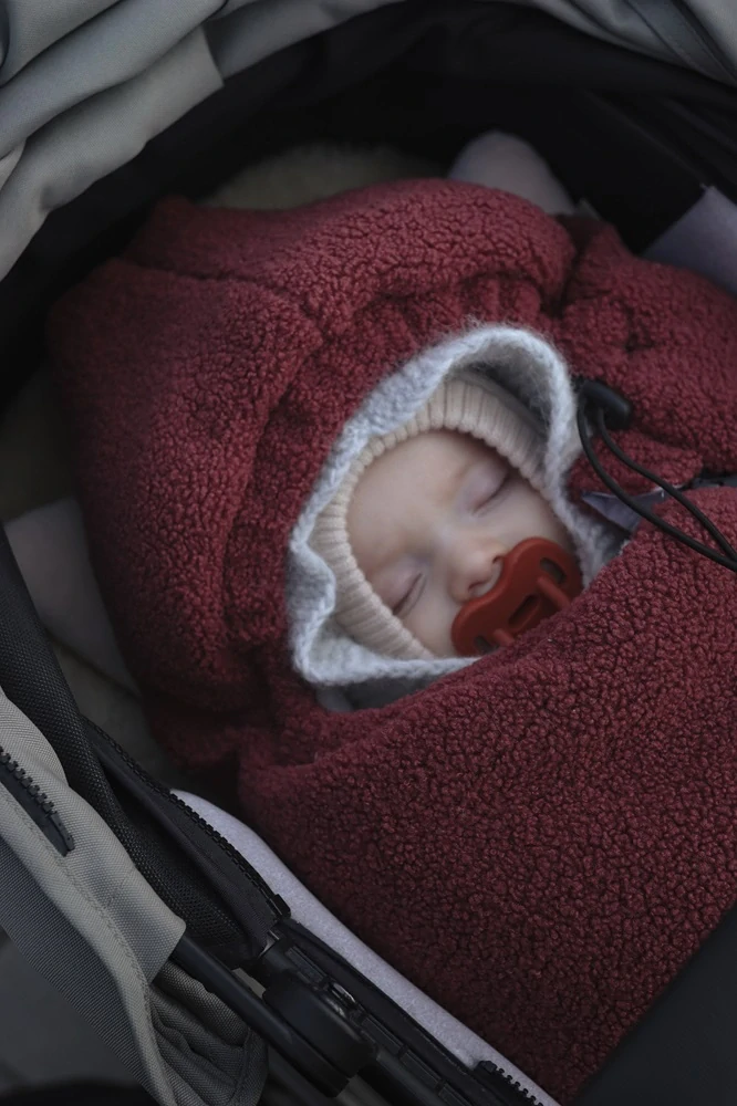 Zimní fusak Teddy Bear burgundy