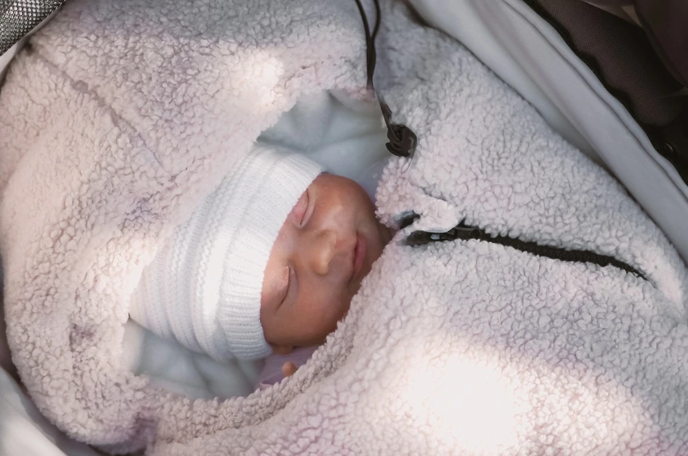 Zimní fusak Teddy Bear ivory