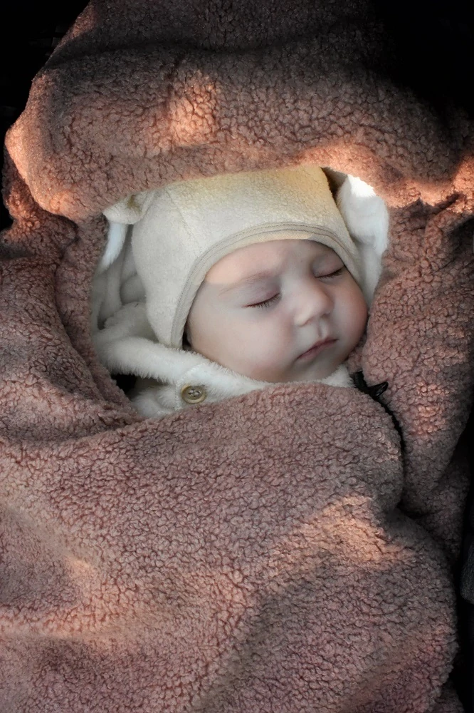 Zimní fusak Teddy Bear dusty pink