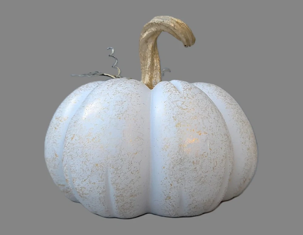 Dýně keramická bílo-zlatá  17cm