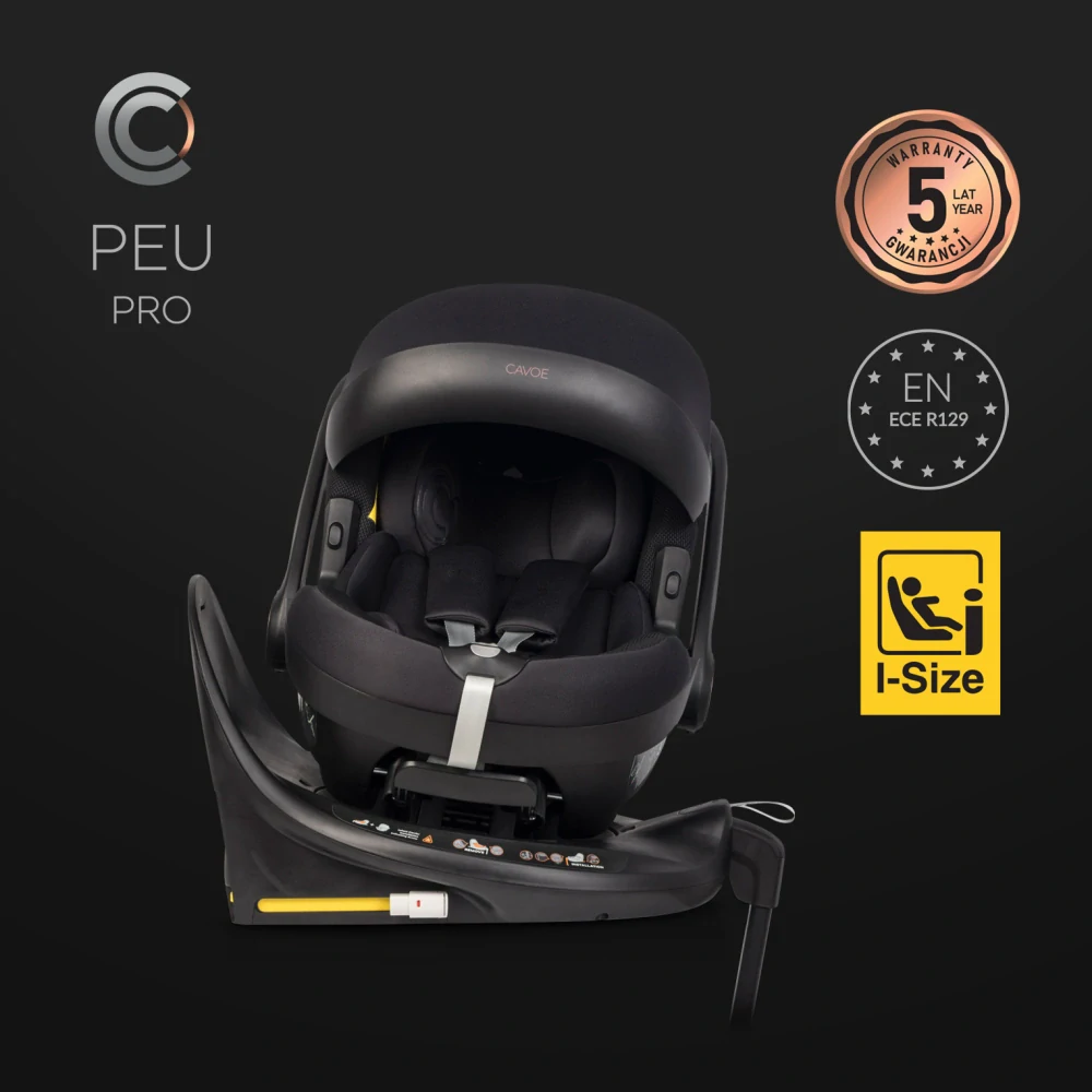 Autosedačka CAVOE PEU PRO s otočnou základnou ISOFIX pro děti od 40 do 87 cm (0-13 kg)
