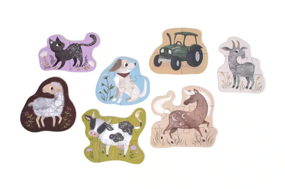PUZZLE FILIBABBA 7 OBRÁZKŮ FARM ANIMALS