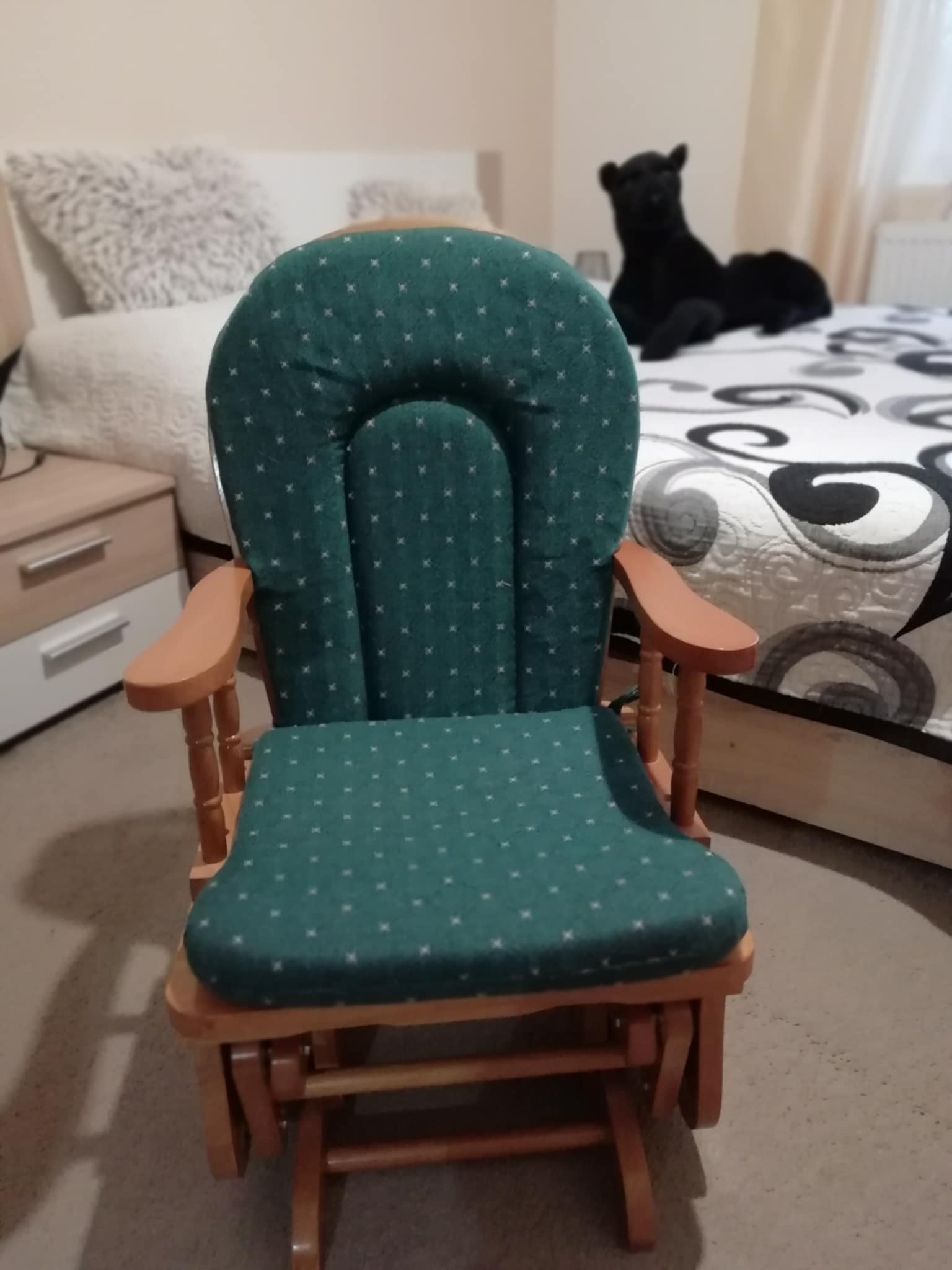 Dětské dřevěné RETRO houpací křeslo - TOP STAV