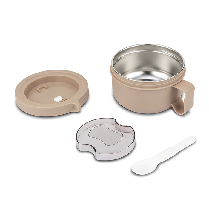 Kulatá nerezová dóza na potraviny NAVA "We Care", 850ml grey