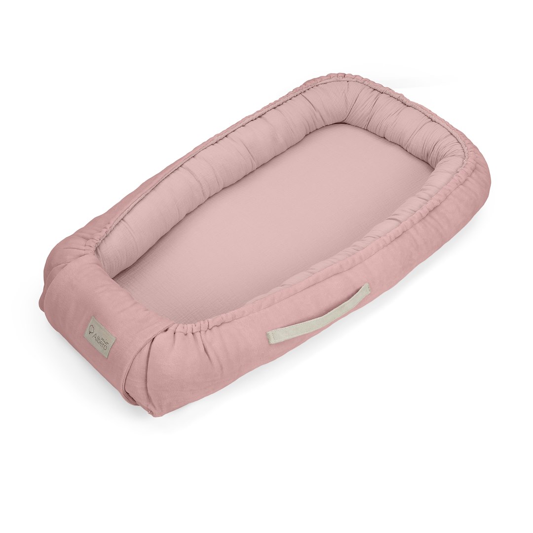 Hnízdečko pro miminko Albero mio mušelím pink