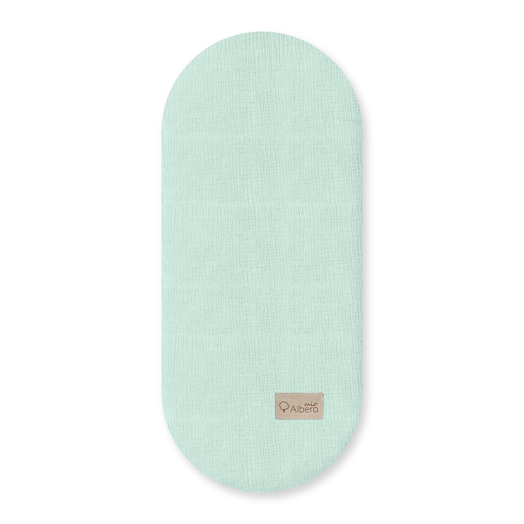 BAVLNĚNÉ PROSTĚRADLO DO KOČÁRKU ALBERO MUŠELÍN SADA (2KS ) Mint