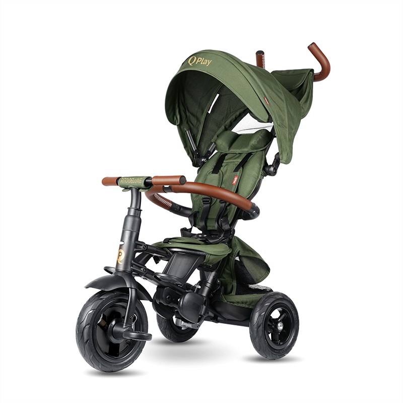 Multifunkční skládací tříkolka Qplay Rito Deluxe Olive green