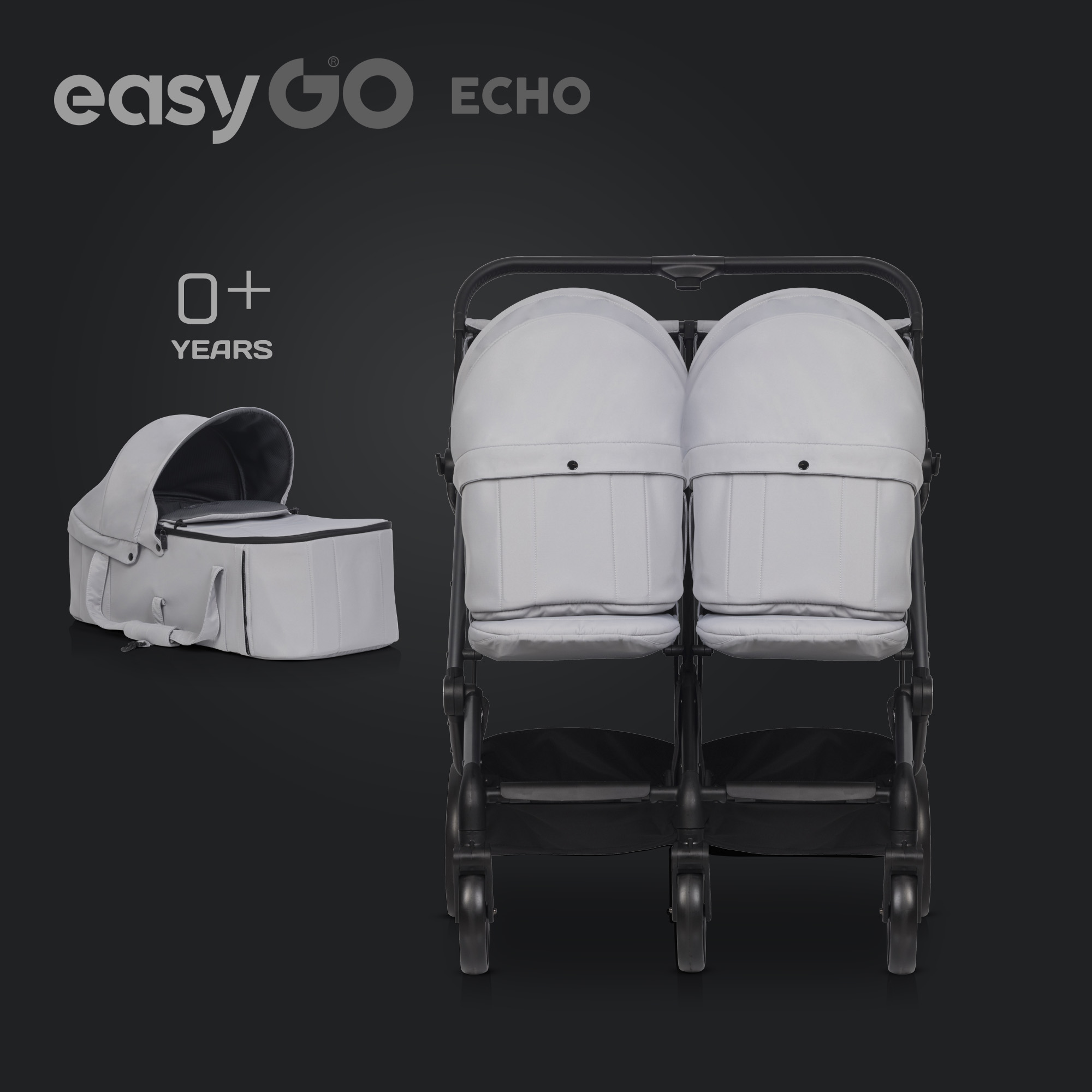 Měkká korbička ke kočárku EasyGo Echo Savana Cloud Grey