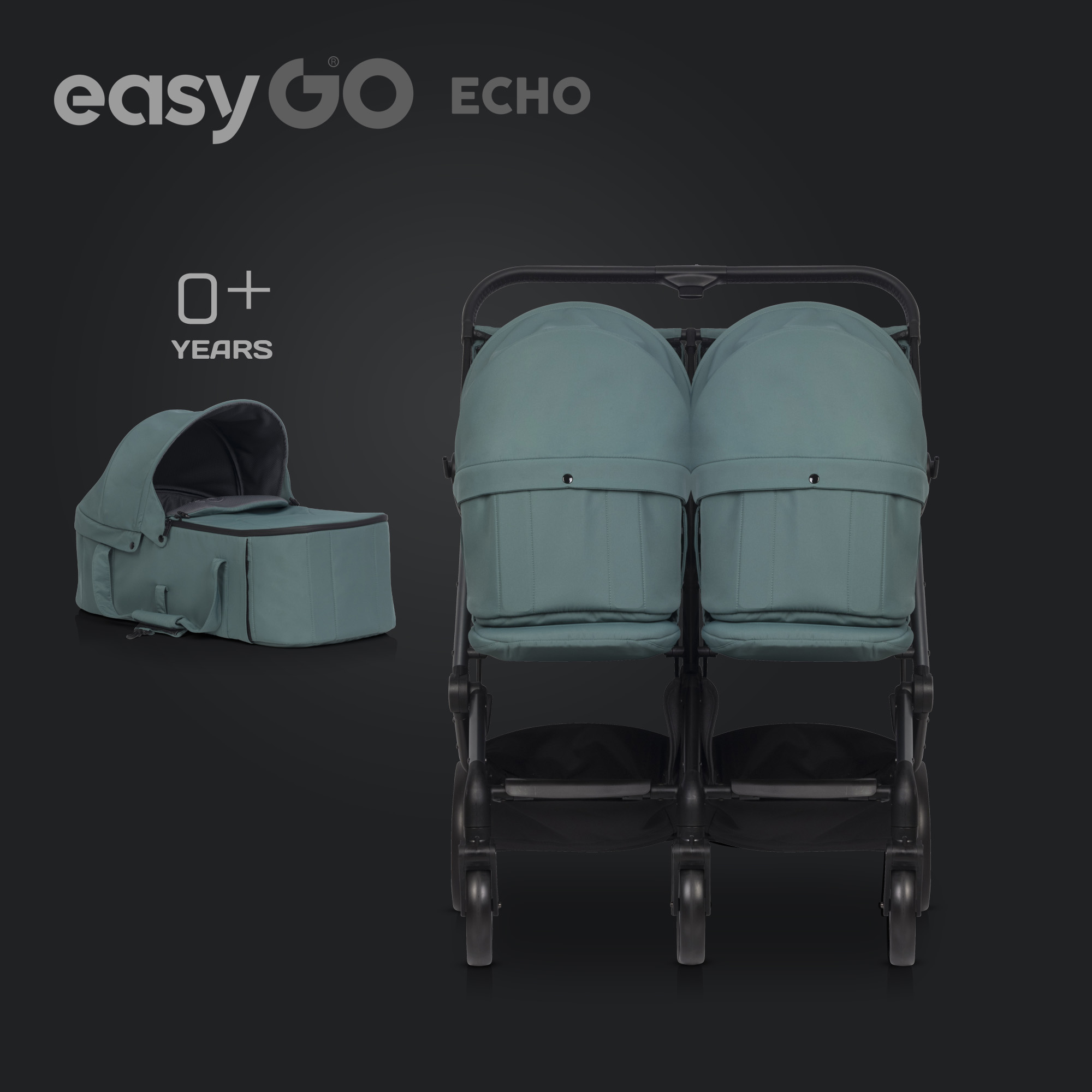 Měkká korbička ke kočárku EasyGo Echo Savana Sage Green