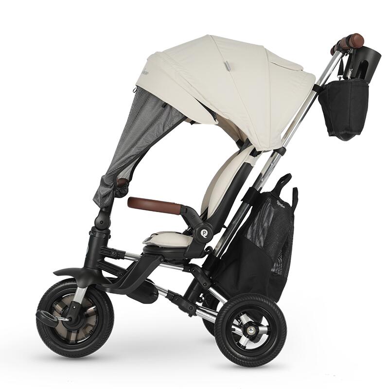 Qplay Nova Deluxe multifunkční skládací tříkolka s příslušenstvím ecru