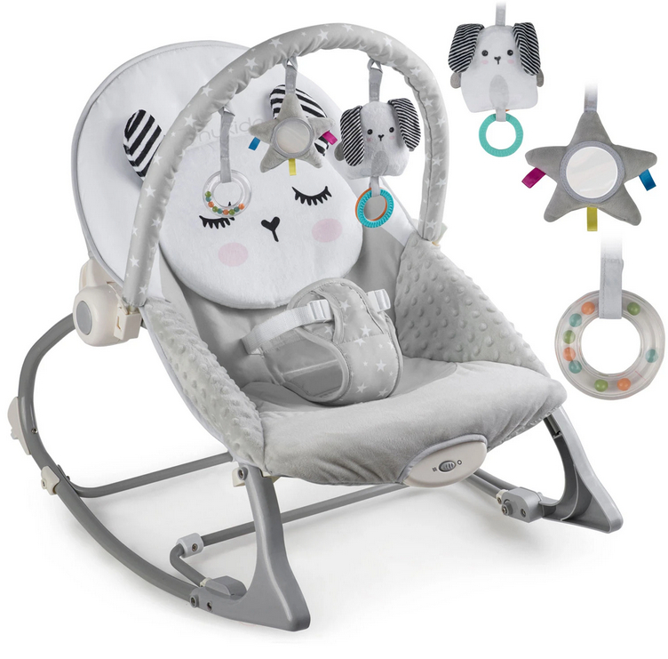 Lehátko/ houpátko Nukido s vibracemi šedé