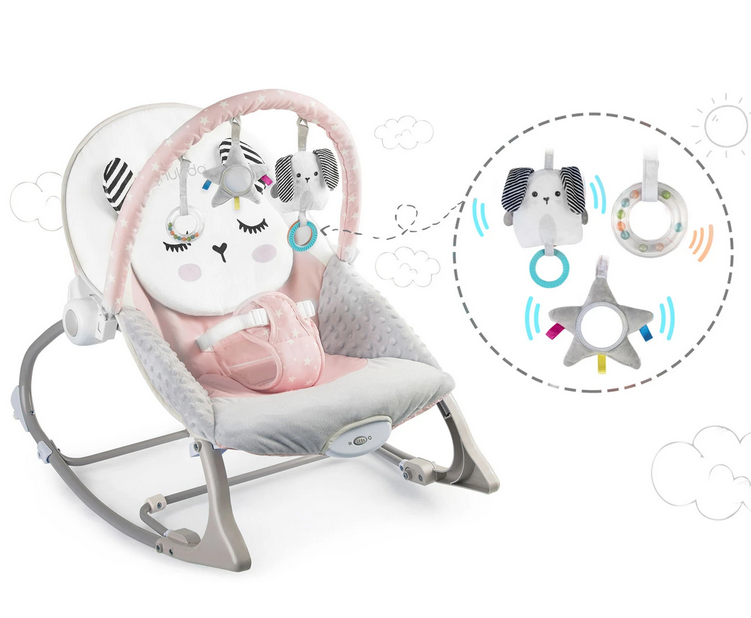 Lehátko/ houpátko Nukido s vibracemi pink