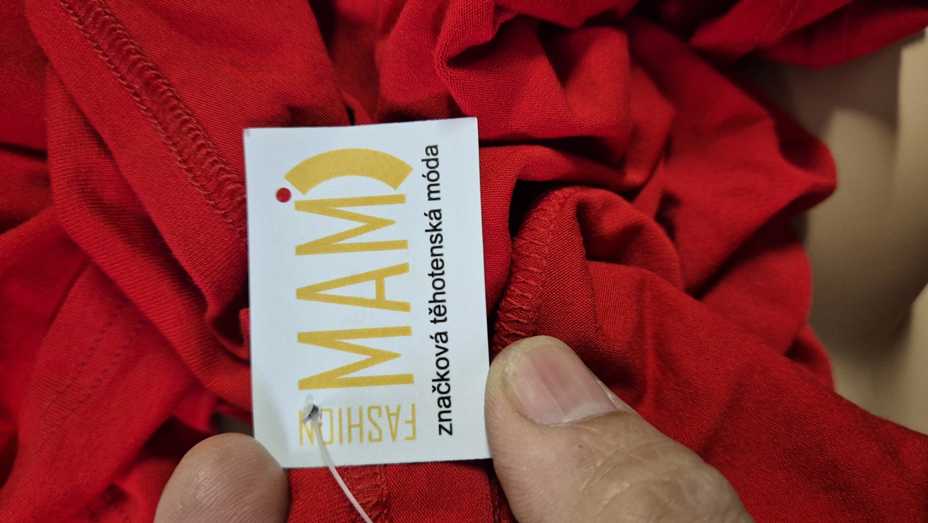 Těhotenská móda - Triko červené vel. 40-42 Mami Fashion