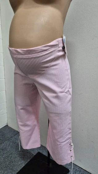 Těhotenská móda - Těhotenské letní kalhoty Bosman růžové velikost 38 s nastavitelným bříškem