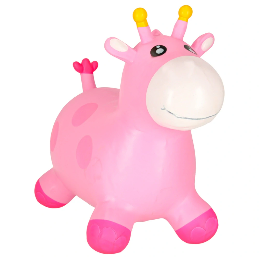 Hopsadlo gumové Žirafa růžová set skákadlo s pumpičkou