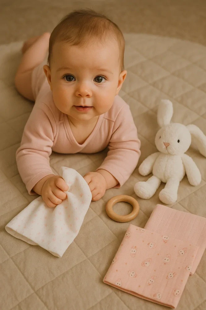 Mušelinové pleny BimBi Mon Baby sada 3ks - růžová