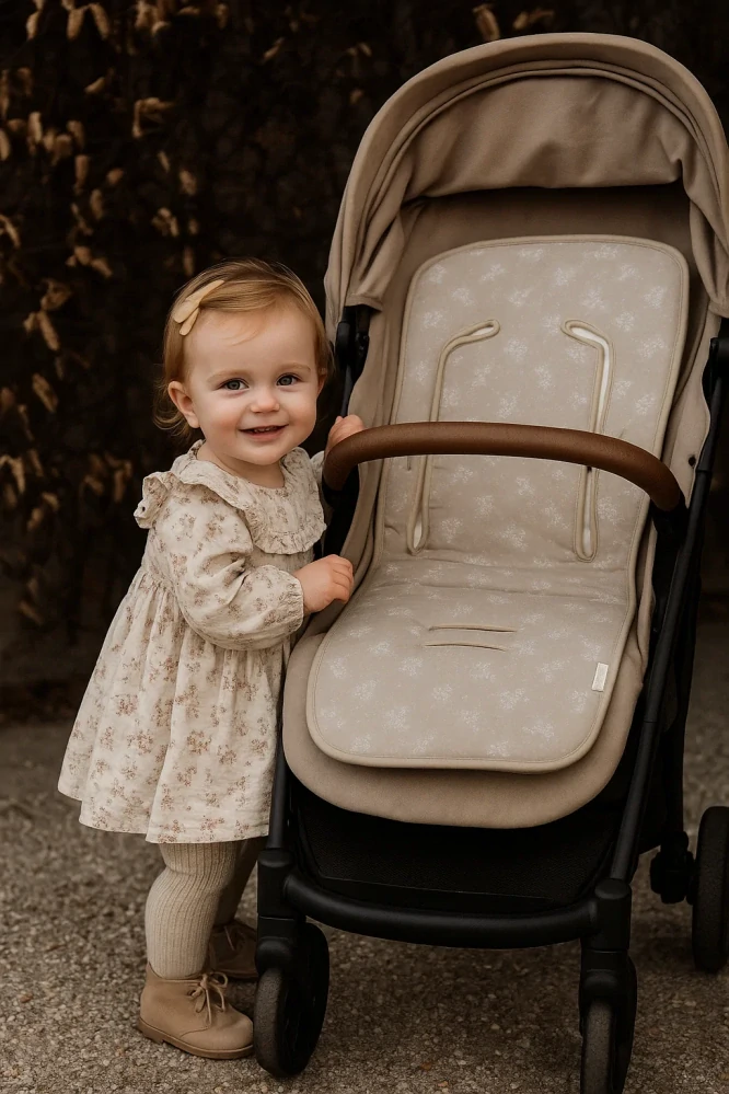 Vložka do kočárku bambusová BimBi Star Beige