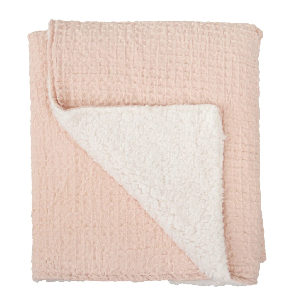 Dárková sada BIMBIDREAMS waffle deka s beránkem + usínáček Králíček pudrově růžová