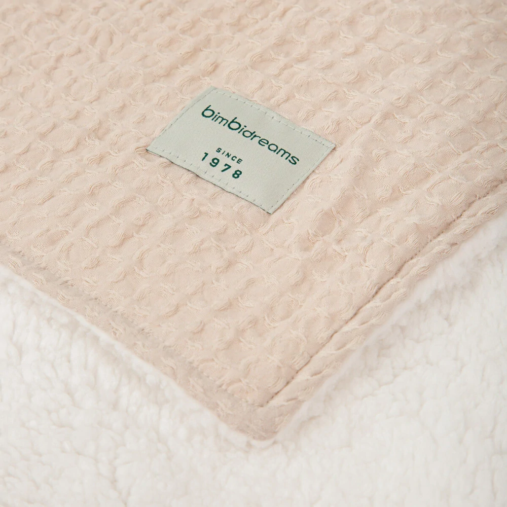 Dětská dvouvrstvá deka BimBi Waffle s beránkem 80x110cm béžová